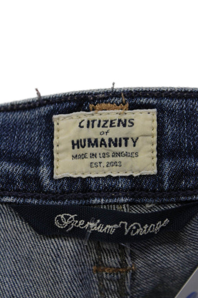 Citizens of Humanity Womens Medium Wash Buttoned Denim Jeans Blue Size 25