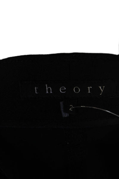 Theory Womens Five Pocket Flat Front Straight Legged Pants Black Size 2