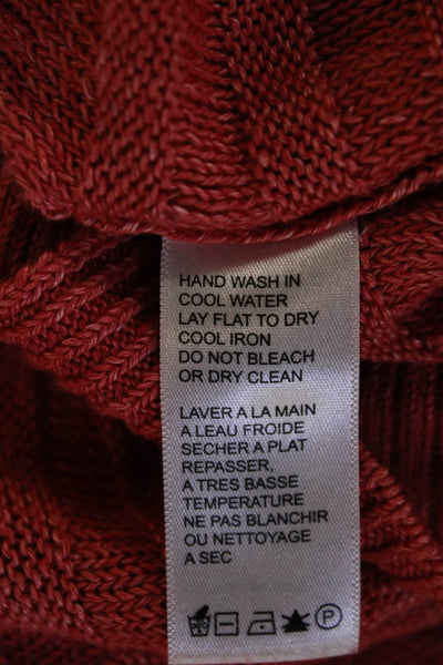 ISDA & Co Womens Linen Crew Neck Long Sleeve Knitted Sweater Pink Size S