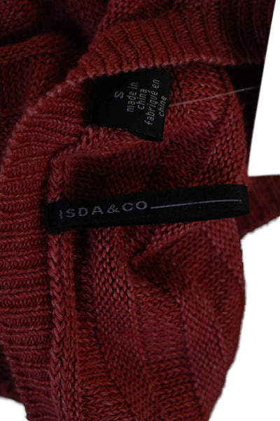 ISDA & Co Womens Linen Crew Neck Long Sleeve Knitted Sweater Pink Size S