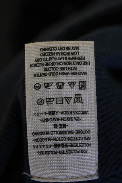We The Free Womens Cowl Neck Raw Trim Detail Long Sleeve Top Blue Size XS