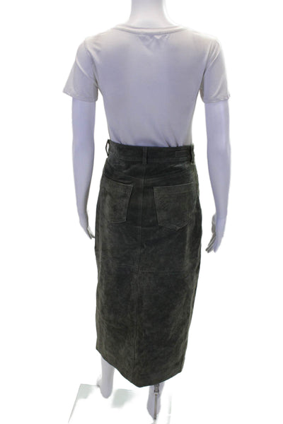 Blank NYC Womens Cotton Zip Button Lined Casual Wide Leg Pants Green Size EUR 24