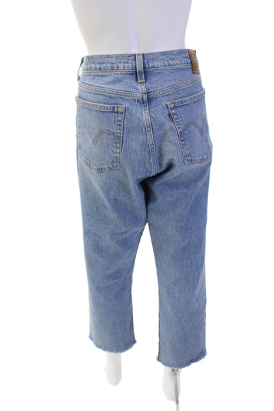 Levis Womens Cotton Button Zip Straight Leg Denim Jeans Blue Size EUR 31