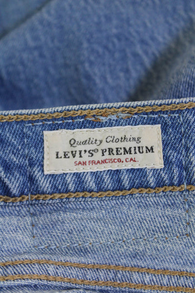 Levis Womens Cotton Button Zip Straight Leg Denim Jeans Blue Size EUR 31