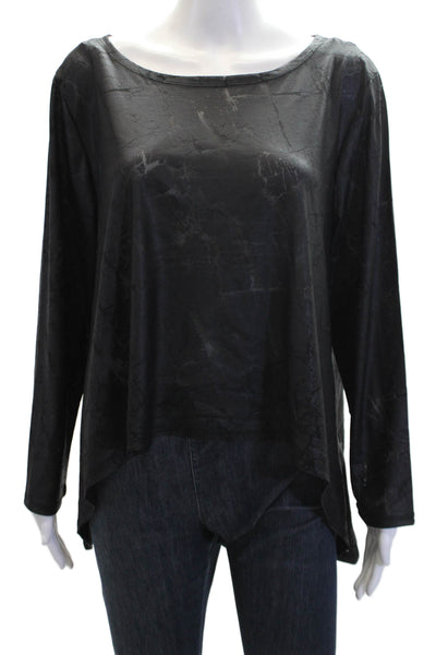 Kozan Womens Thunder Print Long Sleeves Tee Shirt Black Size Large