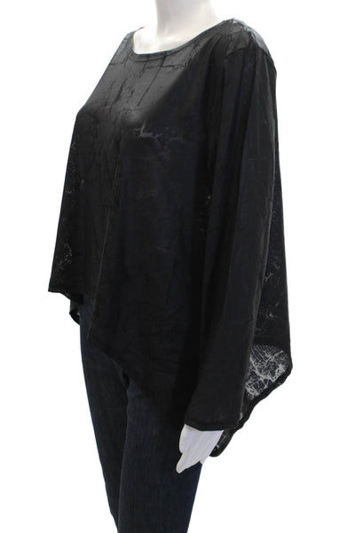 Kozan Womens Thunder Print Long Sleeves Tee Shirt Black Size Large