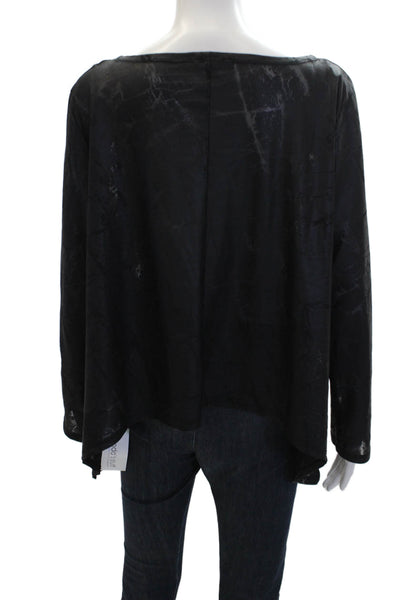 Kozan Womens Thunder Print Long Sleeves Tee Shirt Black Size Large