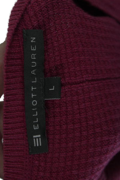 Elliott Lauren Womens Long Sleeves Thermal Sweatshirt Pink Cotton Size Large