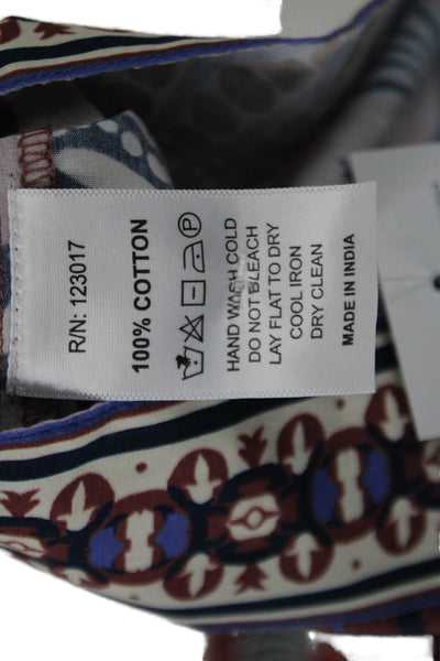 Maude Vivante Womens Floral Print Blouse Brown Cotton Size Extra Large