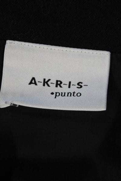 Akris Punto Womens Wool Solid Knee Length Pencil Skirt Blakc Size 10