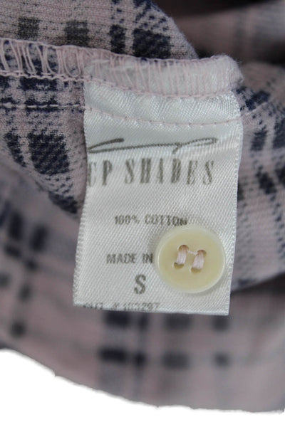 CP Shades Womens Cotton Plaid Long Sleeve Button-Down Shirt Pink Size S