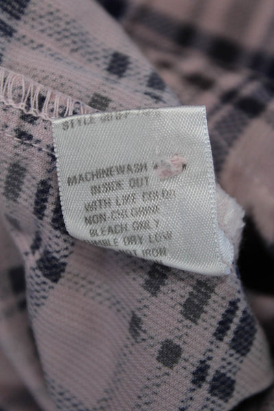 CP Shades Womens Cotton Plaid Long Sleeve Button-Down Shirt Pink Size S