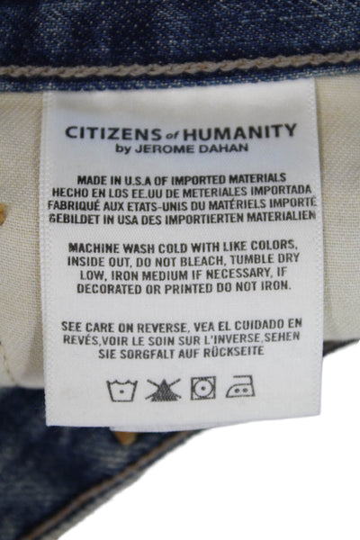 Citizens of Humanity Womens Cotton Zip Distressed Mini Skirt Blue Size 25