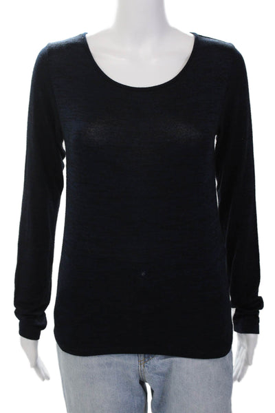 Rag & Bone Jean Womens Pullover Long Sleeve Knit Sweater Solid Blue Size M