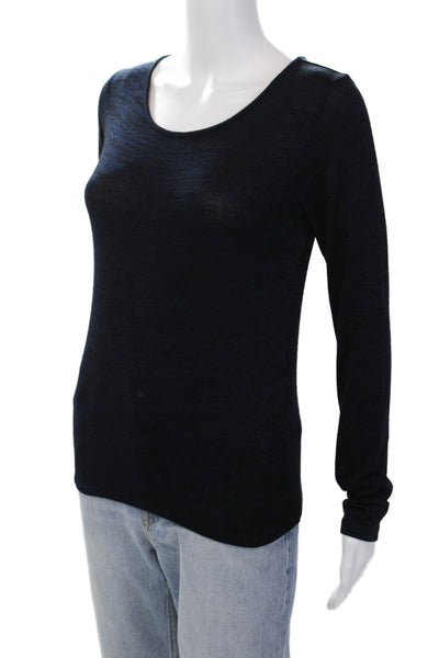 Rag & Bone Jean Womens Pullover Long Sleeve Knit Sweater Solid Blue Size M