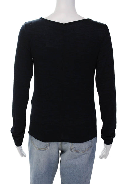 Rag & Bone Jean Womens Pullover Long Sleeve Knit Sweater Solid Blue Size M