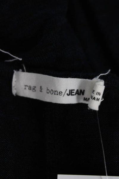 Rag & Bone Jean Womens Pullover Long Sleeve Knit Sweater Solid Blue Size M