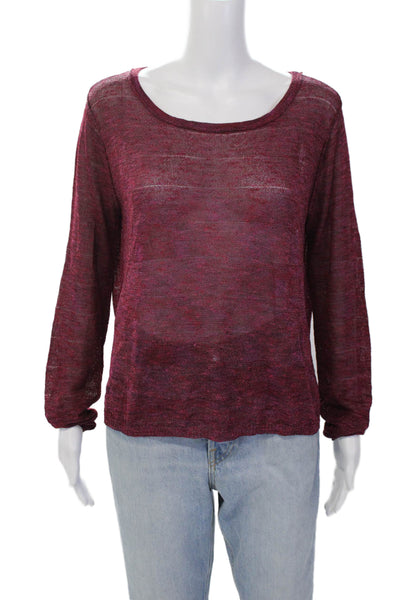 Rag & Bone Womens Long Sleeve Lightweight Round Neck Knit Top Purple Size M