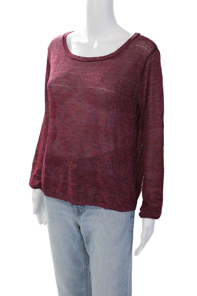 Rag & Bone Womens Long Sleeve Lightweight Round Neck Knit Top Purple Size M