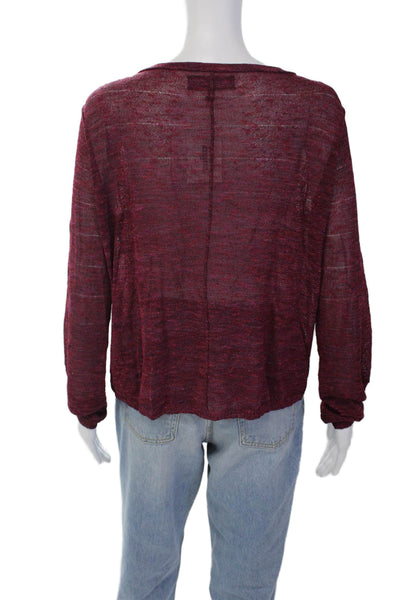 Rag & Bone Womens Long Sleeve Lightweight Round Neck Knit Top Purple Size M
