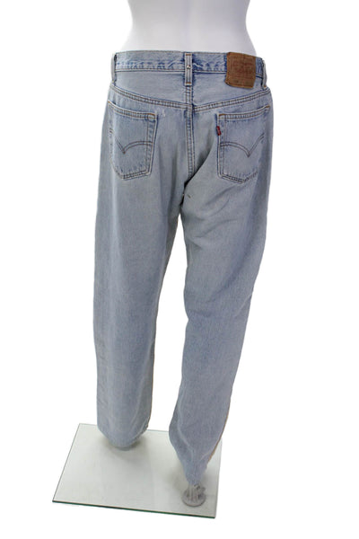 Levis Womens Cotton Straight Leg Zip Fly Colorblock Denim Jeans Blue Size 36