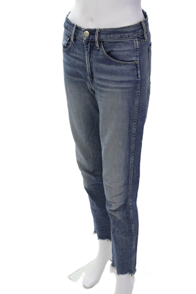 3x1 NYC Womens Cotton Straight Leg Medium Wash Denim Jeans Blue Size 25