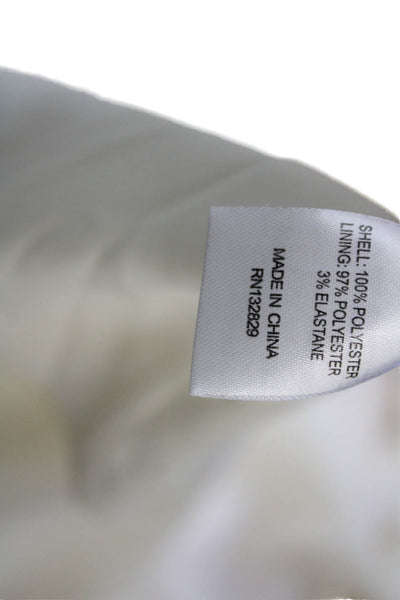 Tularosa Womens Spaghetti Strap V Neck Satin Floral Midi Dress White Size 2XS