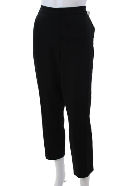 Theory Womens 2 Pocket Elastic Waist High-Rise Straight Leg Pants Black Size 10