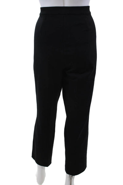 Theory Womens 2 Pocket Elastic Waist High-Rise Straight Leg Pants Black Size 10