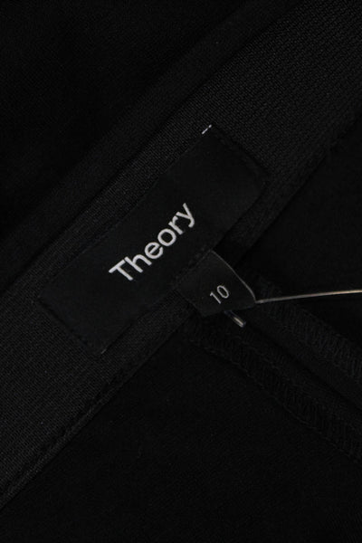 Theory Womens 2 Pocket Elastic Waist High-Rise Straight Leg Pants Black Size 10