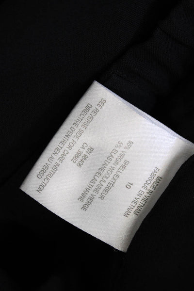 Theory Womens Virgin Wool Four Pocket Mid-Rise Zipper Hem Pants Black Size 10