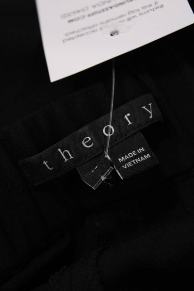 Theory Womens Virgin Wool Four Pocket Mid-Rise Zipper Hem Pants Black Size 10