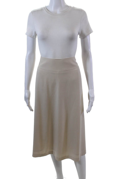Les Copains Womens Side Zip Knee Length Lightweight A Line Skirt Beige IT 44