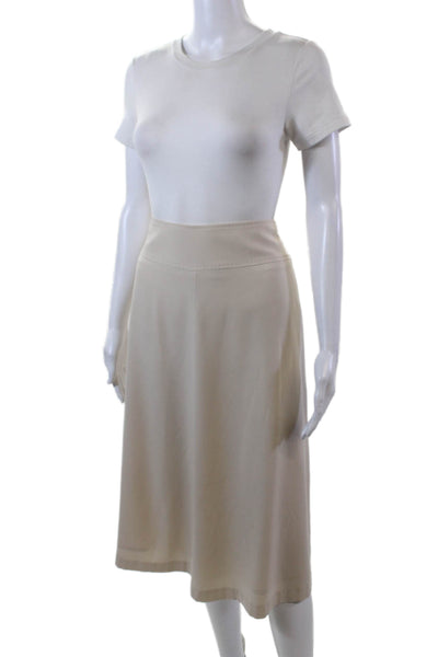 Les Copains Womens Side Zip Knee Length Lightweight A Line Skirt Beige IT 44
