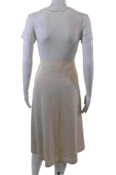 Les Copains Womens Side Zip Knee Length Lightweight A Line Skirt Beige IT 44