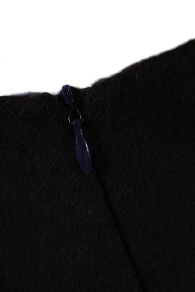 Les Copains Womens Two Button Notched Lapel Skirt Suit Purple Brown Wool IT 46