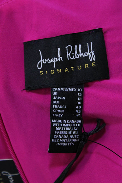 Joseph Ribkoff Womens Back Zip Rhinestone Flare Sleeve Shift Dress Pink Size 10