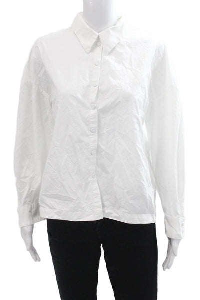Ba&Sh Womens Cotton Collared Long Sleeve Snap Closure Blouse White Size XS