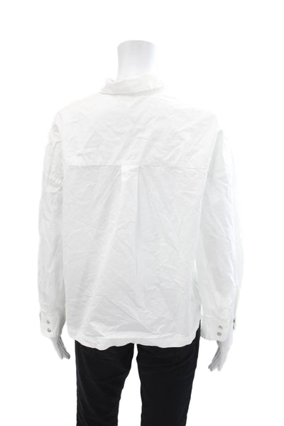 Ba&Sh Womens Cotton Collared Long Sleeve Snap Closure Blouse White Size XS
