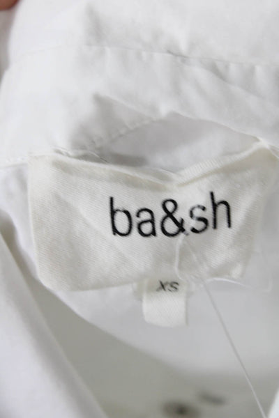 Ba&Sh Womens Cotton Collared Long Sleeve Snap Closure Blouse White Size XS