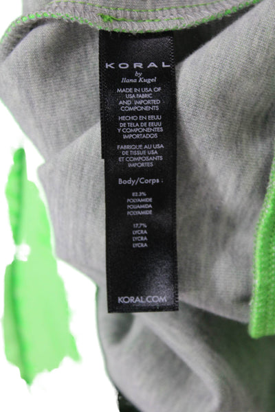 Koral Womens Monogram Long Sleeve Round Neck Sweatshirt Green Size S