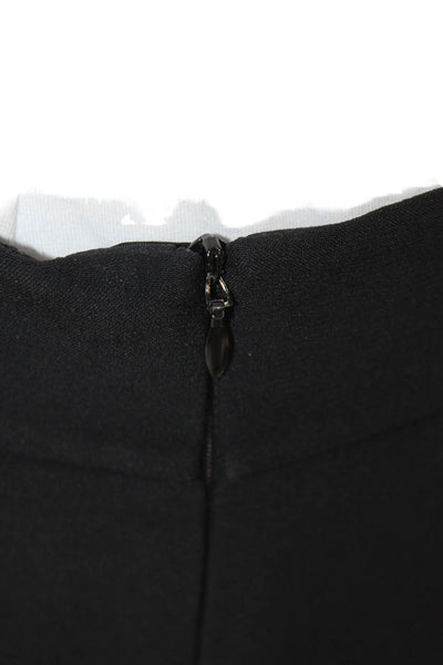 Akris Womens Back Zip Knee Length Crepe Pencil Skirt Black Wool Size 10