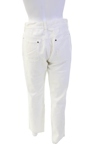 John Varvatos Womens Button Fly Straight Leg Pants White Size 34