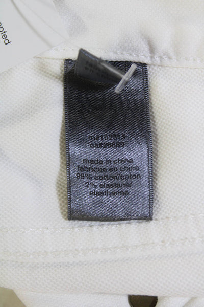 John Varvatos Womens Button Fly Straight Leg Pants White Size 34