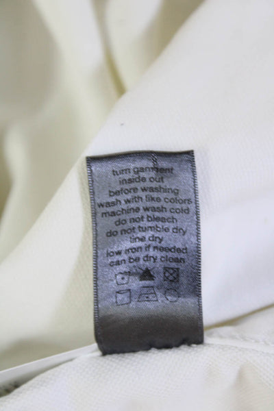John Varvatos Womens Button Fly Straight Leg Pants White Size 34