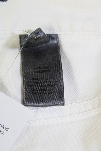 John Varvatos Womens Button Fly Straight Leg Pants White Size 34