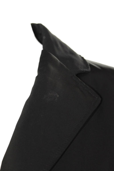 Armani Collezioni Womens Solid Button Down Mid Length Jacket Black Size 12