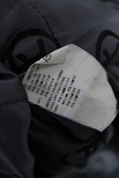 Armani Collezioni Womens Solid Button Down Mid Length Jacket Black Size 12