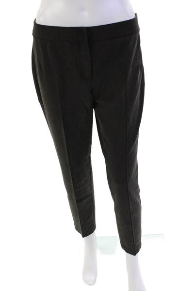 Akris Punto Womens Zipper Fly Mid Rise Pleated Knit Trouser Pants Brown Size 10