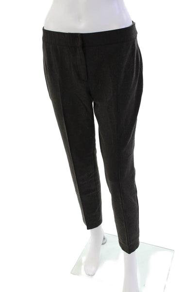 Akris Punto Womens Zipper Fly Mid Rise Pleated Knit Trouser Pants Brown Size 10